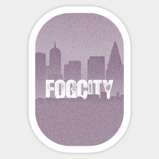 gloomy and fog city graphic design by ironpalette Sticker